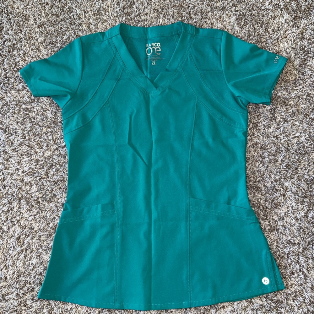Barco Uniforms Women's V-Neck Teal Short Sleeve Top